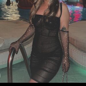 Fashion Nova Rhinestones mesh dress